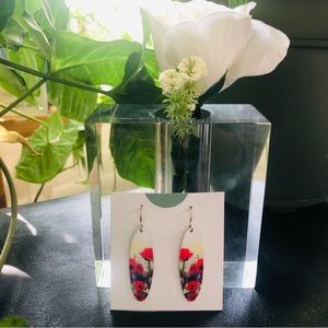 Poppy flower field earrings